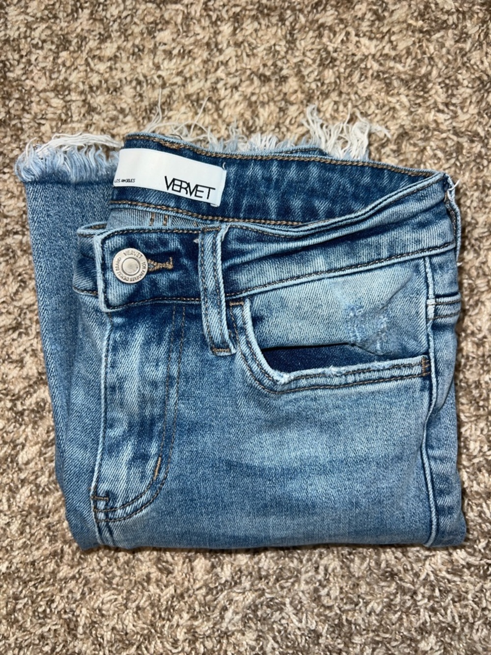 VERVET HAMPTON HIGH RISE CROP STRAIGHT LEG JEANS MEDIUM BLUE WASH Sz 0/24 - Picture 7 of 15